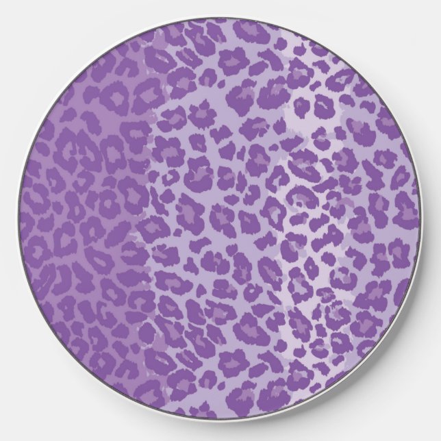 Purple Lavender Leopard Cheetah Print  Wireless Charger (Front)