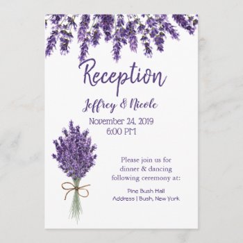 Purple Lavender Lilac Flower Wedding Invitation by My_Wedding_Bliss at Zazzle