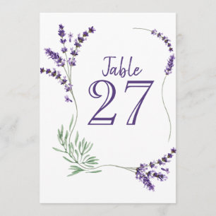 Purple Lavender Lilac Flower Wedding Table Card