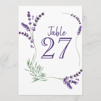 Purple Lavender Lilac Flower Wedding Table Card by My_Wedding_Bliss at Zazzle
