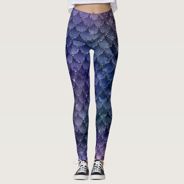 Purple Lavender Mermaid Leggings (Front)