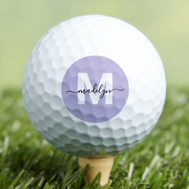 Purple Lavender Monogram Name Initials Golf Balls (Purple Lavender Monogram Name Initials Golf Balls )