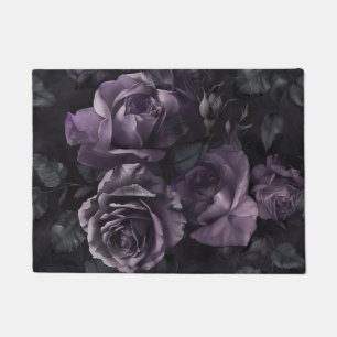 Purple Lavender Moody Roses Floral Goth Doormat