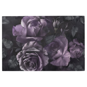 Purple Lavender Moody Roses Floral Goth Metal Print