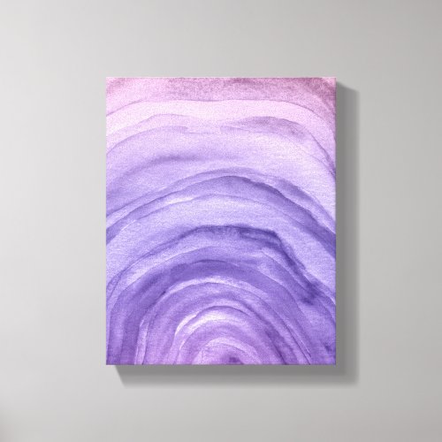 Purple Lavender Ombre Abstract Watercolor Agate Canvas Print