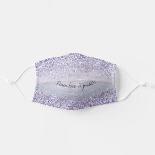 Purple Lavender Ombre Glitter Sparkle Adult Cloth Face Mask