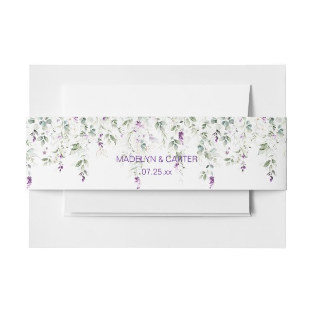 Purple Lavender Pale Green Leaves Belly Band (Front Example)