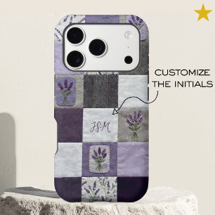 Purple Lavender Patchwork Quilt Custom Name Floral iPhone 17 Pro Case
