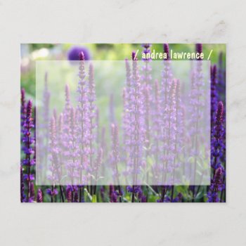 Purple Lavender Personalized Flat Note Cards by RossiCards at Zazzle
