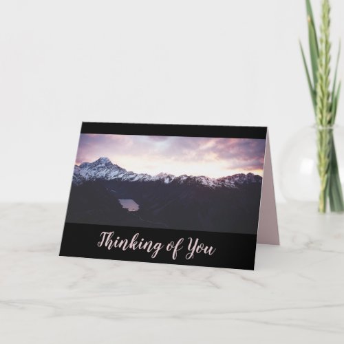  Purple Lavender Pink Mountains Thinking of You Card