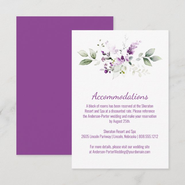 Purple Lavender Plant  Enclosure Card (Front/Back)