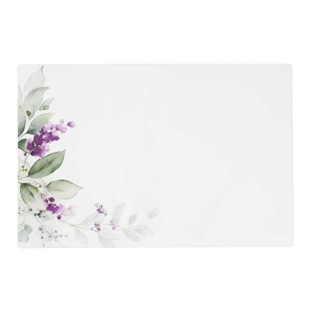Purple Lavender Plant Laminated Placemat (Front)