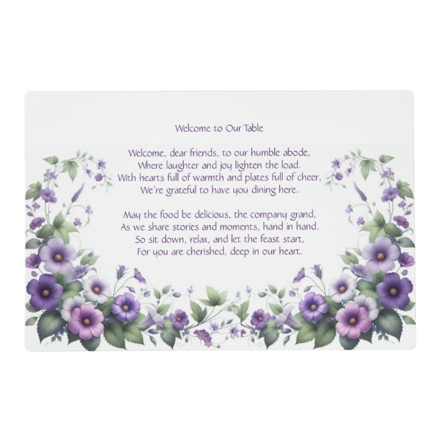 Purple Lavender Plant Laminated Placemat (Front)
