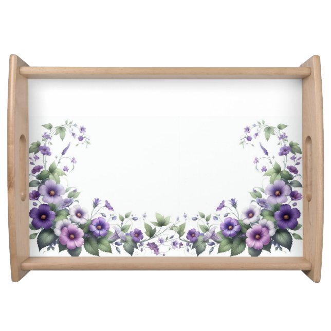 Purple Lavender Plant Laminated  Serving Tray (Front)