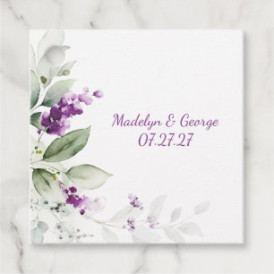 Purple Lavender Plant Pale Green Leaves Wedding Favor Tags
