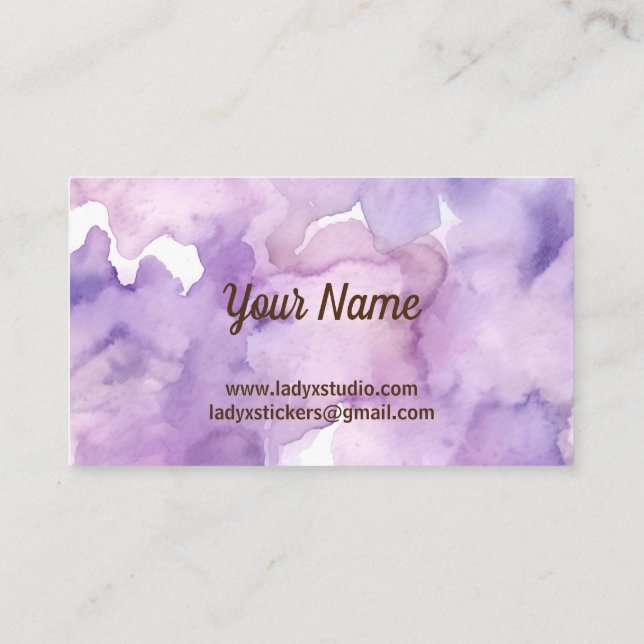 Purple Lavender Professional Business Card (Back)