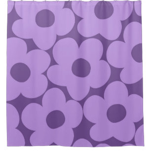 Purple Lavender Retro Daisies #1 #decor #art Shower Curtain