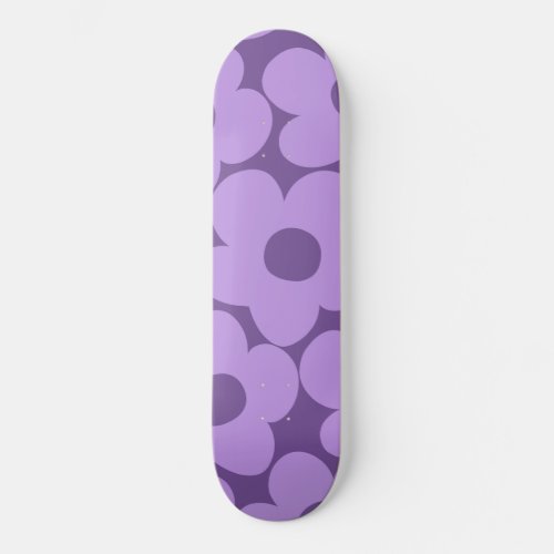 Purple Lavender Retro Daisies 1 decor Skateboard