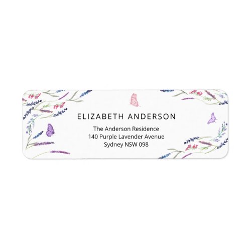 Purple Lavender Return Address Label