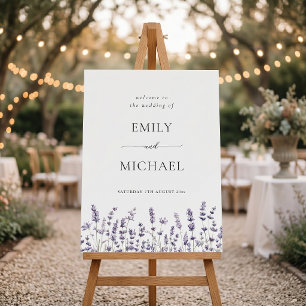Purple Lavender Rustic Wedding Welcome Sign