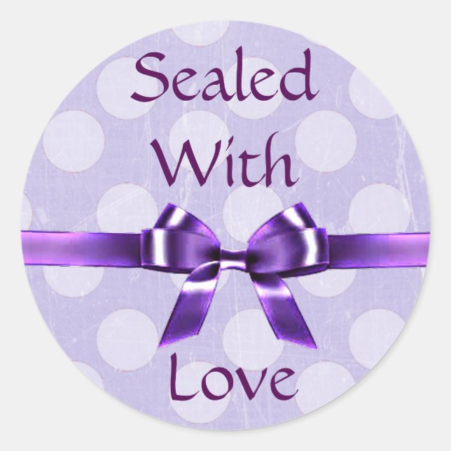 Purple & Lavender "Sealed with Love" Stickers (Front)