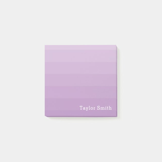 Purple Lavender Shades Youthful Text Name Post-it Notes (Front)