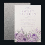 Purple Lavender Shimmer Floral Sweet 16 Party Invitation<br><div class="desc">Purple Lavender Shimmer Floral Sweet 16 Party Invitation

See matching collection in our Niche and Nest Store</div>