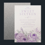 Purple Lavender Shimmer Floral Sweet 16 Party Invitation<br><div class="desc">Purple Lavender Shimmer Floral Sweet 16 Party Invitation

See matching collection in our Niche and Nest Store</div>