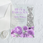 Purple Lavender & Silver 50th Birthday Party Acrylic Invitations<br><div class="desc">Purple Lavender & Silver 50th Birthday Party Acrylic Invitations  50 and Fabulous Invitation

See matching collection in Niche and Nest Store</div>