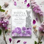 Purple Lavender & Silver Gown 30th Birthday Party Invitation<br><div class="desc">Purple Lavender & Silver Gown 30th Birthday Party Invitation - 30 and Fabulous Invitation

See matching collection in Niche and Nest Store</div>