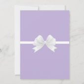 Purple Lavender & Silver White Bow Bridal Shower Invitation (Back)