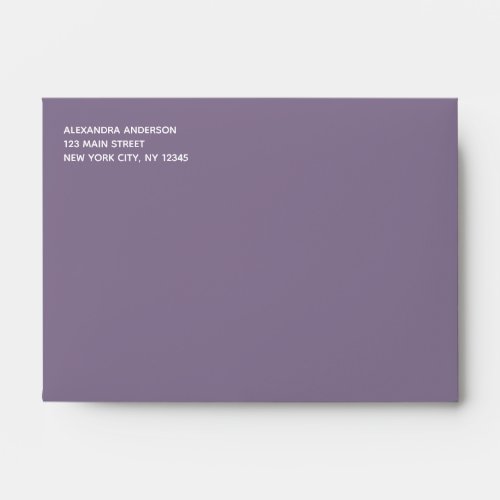 Purple Lavender Simple Minimalist Colored Envelope