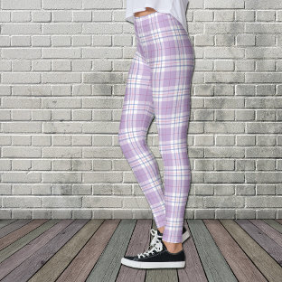 Purple Plaid Tartan Women's Leggings
