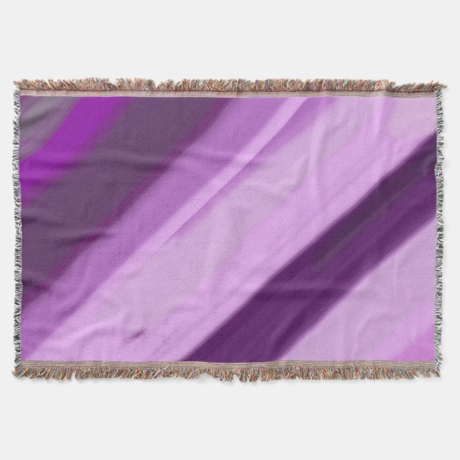 Purple Lavender Stripes  Throw Blanket (Front)