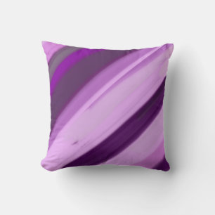 Purple Lavender Stripes Throw Pillow