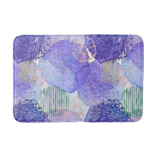 Purple lavender stylish abstract art Bath Mat