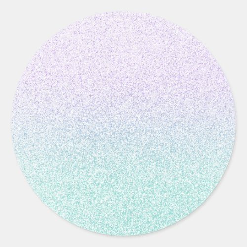 Purple lavender teal b faux glitter blank template classic round sticker