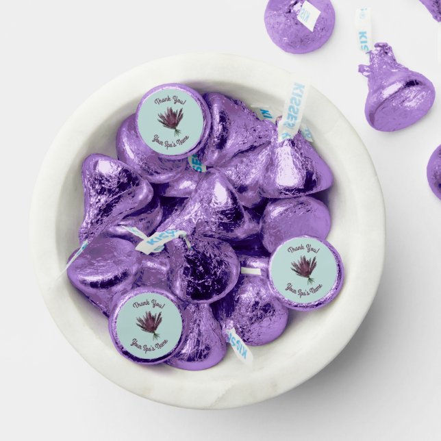 Purple Lavender Thank You from Spa on Pale Aqua  Hershey®'s Kisses® (Assorted)