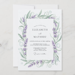 Purple Lavender Vine Wedding Invitation