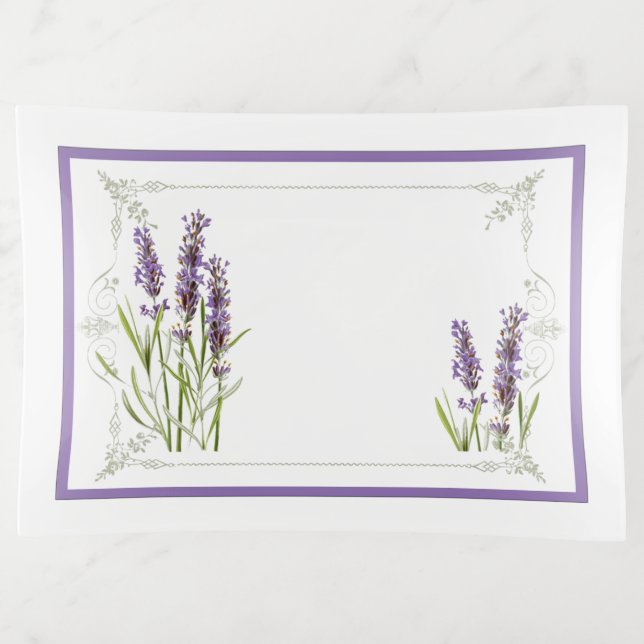Purple Lavender Vintage Style Trinket Tray  (Front)