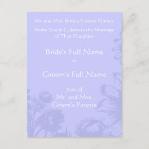 Purple Lavender Vintage Wildflower Wedding  Announcement Postcard