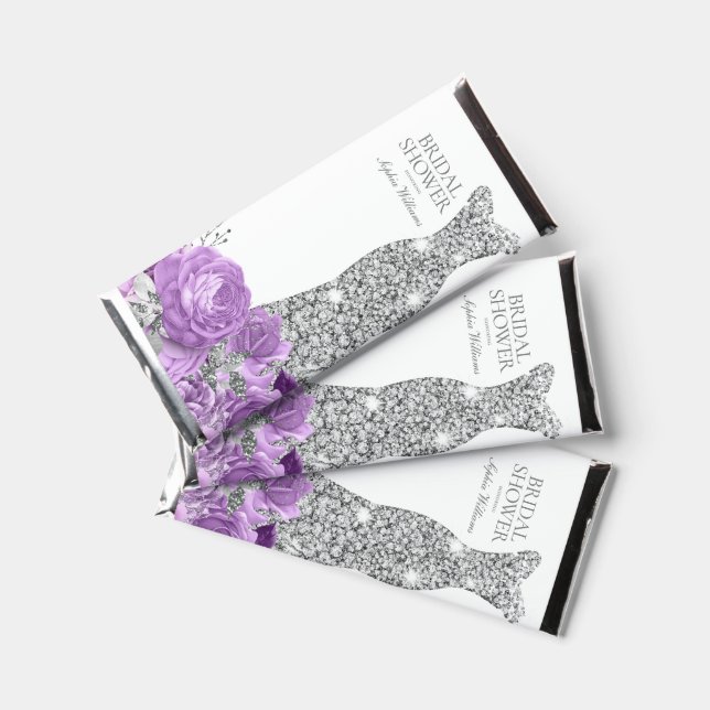 Purple Lavender & Violet Bridal Shower Hershey Bar Favors (Front)
