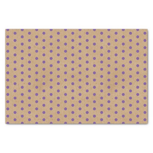 Purple Lavender Violet Dots Faux Rustic Kraft Tissue Paper