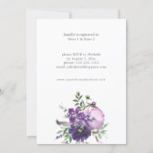 Purple- Lavender & Violet Floral Bridal Shower Invitation (Back)