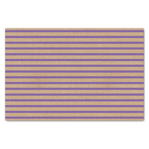 Purple Lavender Violet Lines Faux Rustic Kraft Tissue Paper