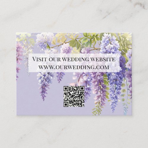 Purple lavender watercolor floral wisteria lilac  enclosure card