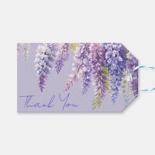 Purple lavender watercolor floral wisteria lilac  gift tags