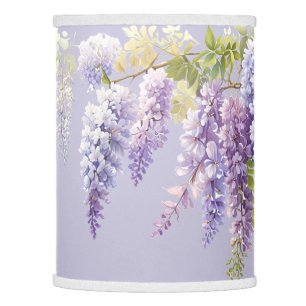 Purple lavender watercolor floral wisteria lilac lamp shade