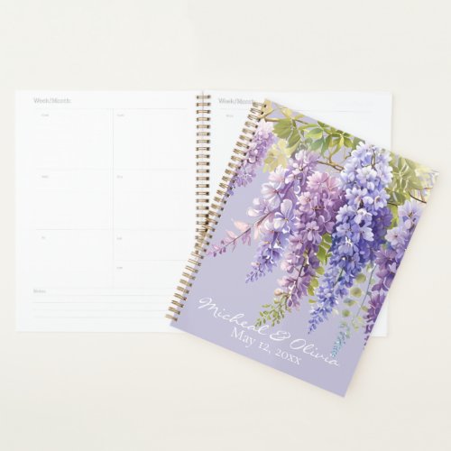 Purple lavender watercolor floral wisteria lilac  planner