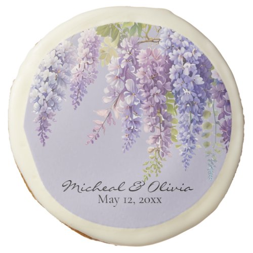 Purple lavender watercolor floral wisteria lilac  sugar cookie